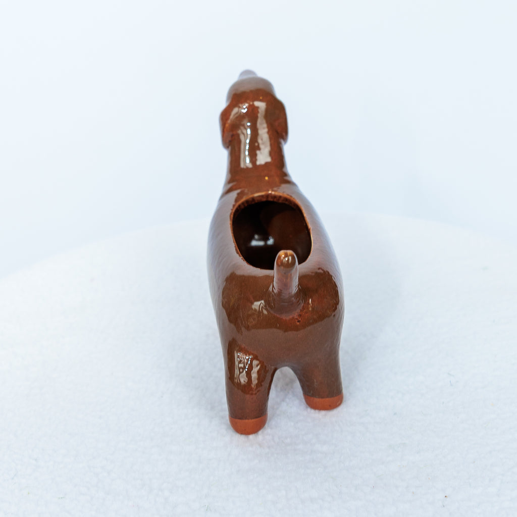 Dachshund dog ceramic vase