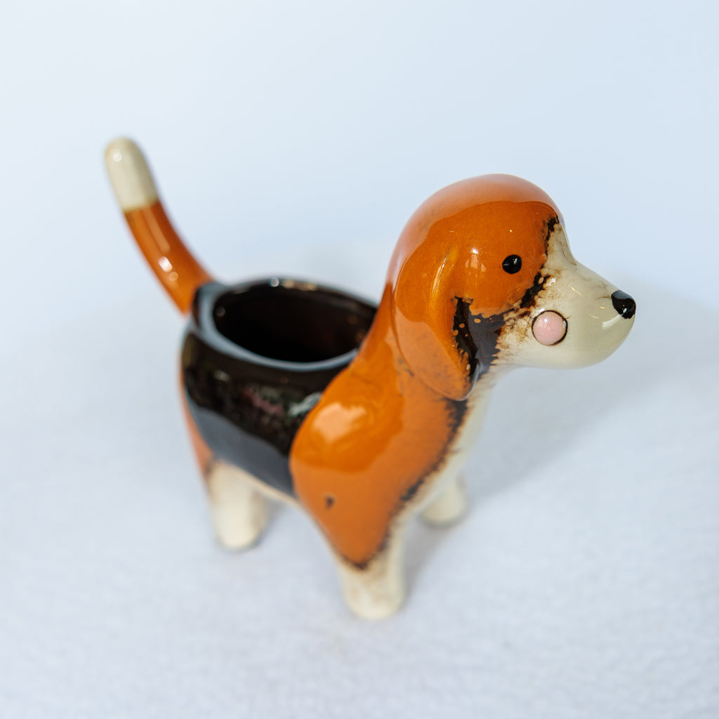 dog ceramic vase