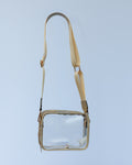 Gold strap, clear vinyl purse for game day