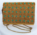 Beaded Gold and Turquoise evening bag