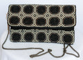 Beaded Black, Beige, and Gunmetal evening bag