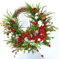 Red and White floral wreath