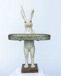 White resin Butler bunny with tray