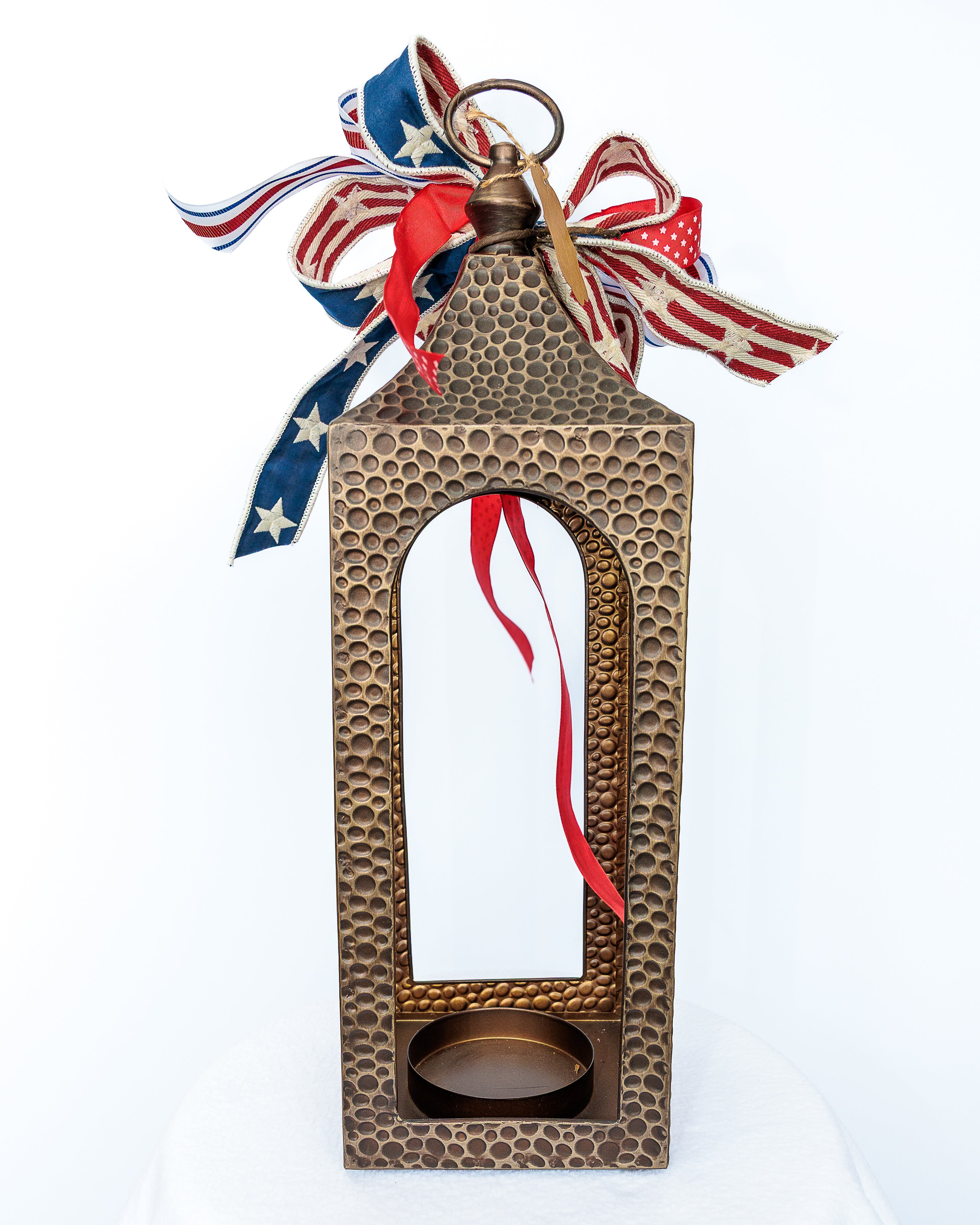 Hammered Bronze Metal Lantern