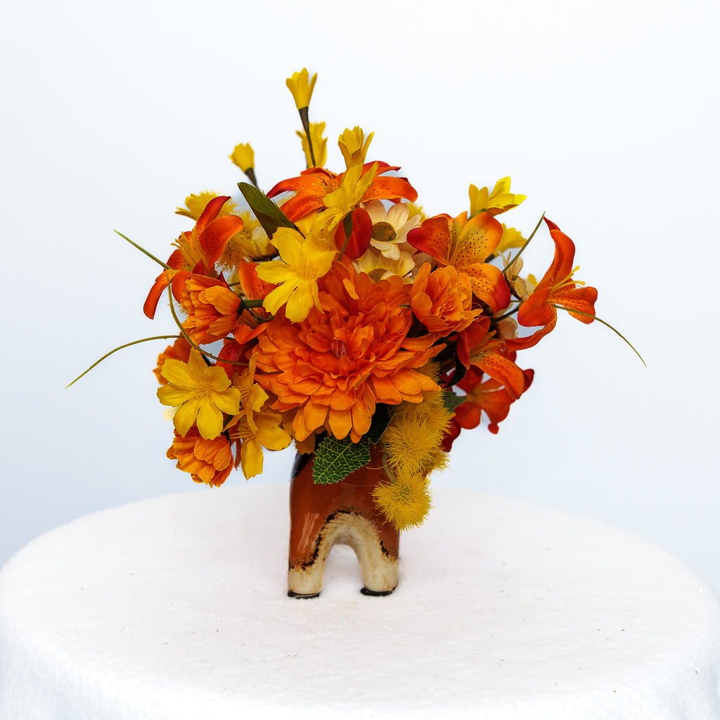 Small dog ceramic vase