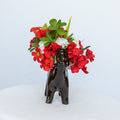 Black Poodle ceramic vase