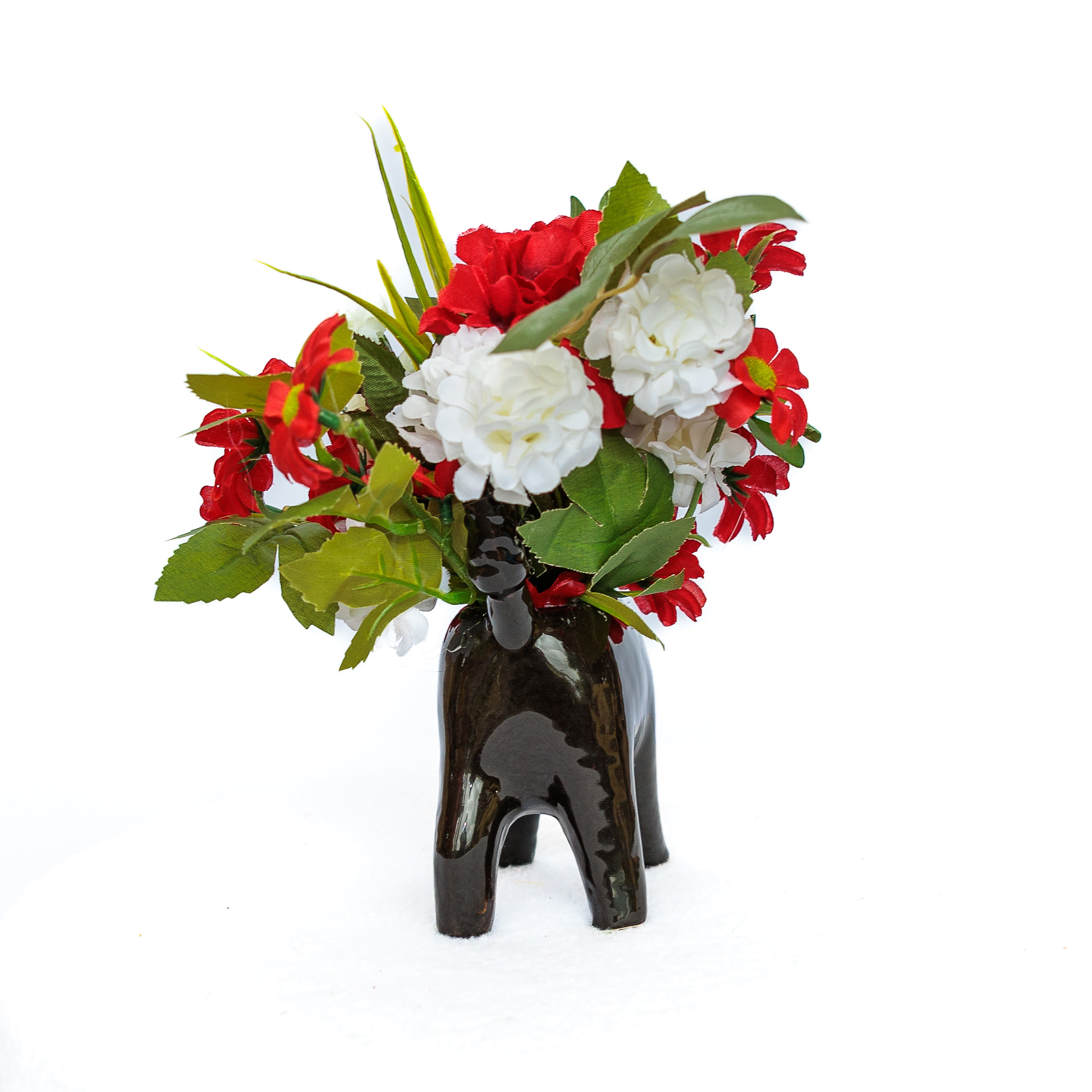 Black Poodle ceramic vase
